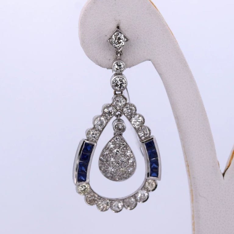Ears Art Deco diamond zaffiri - Image 5