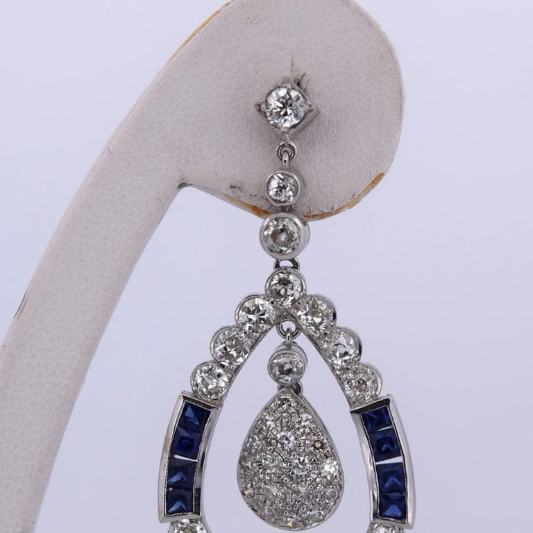 Ears Art Deco diamond zaffiri - Image 7
