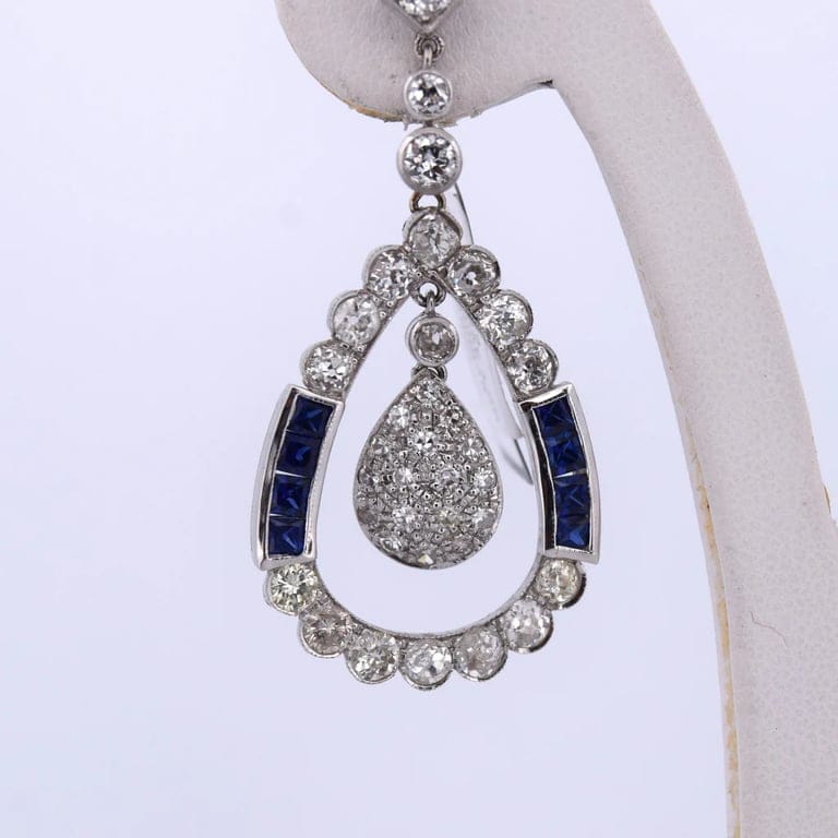 Ears Art Deco diamond zaffiri - Image 8