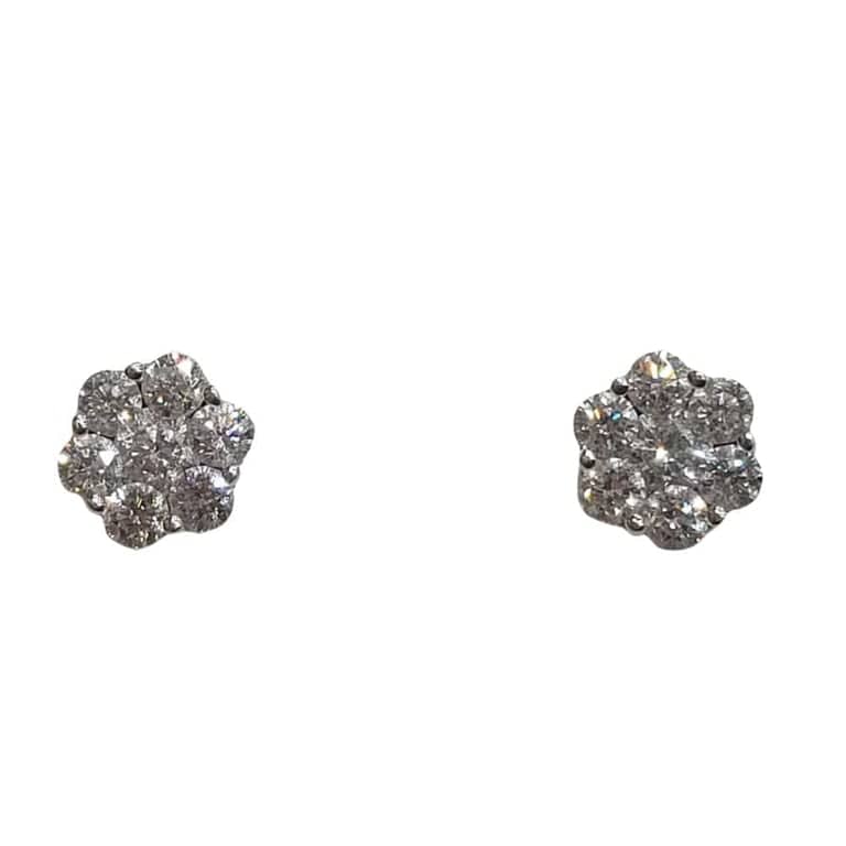 18k white gold diamond earrings 