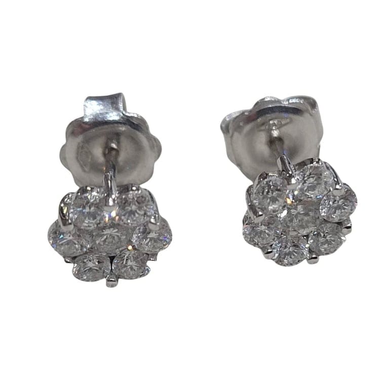 18k white gold diamond earrings  - Image 4