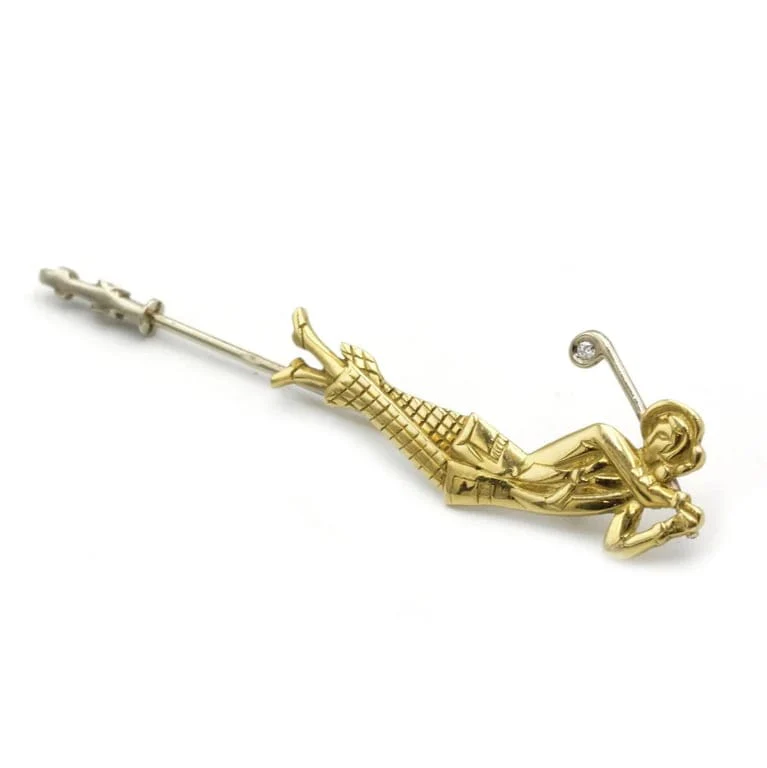 Golfer Pin - Gold & Diamond - Image 3