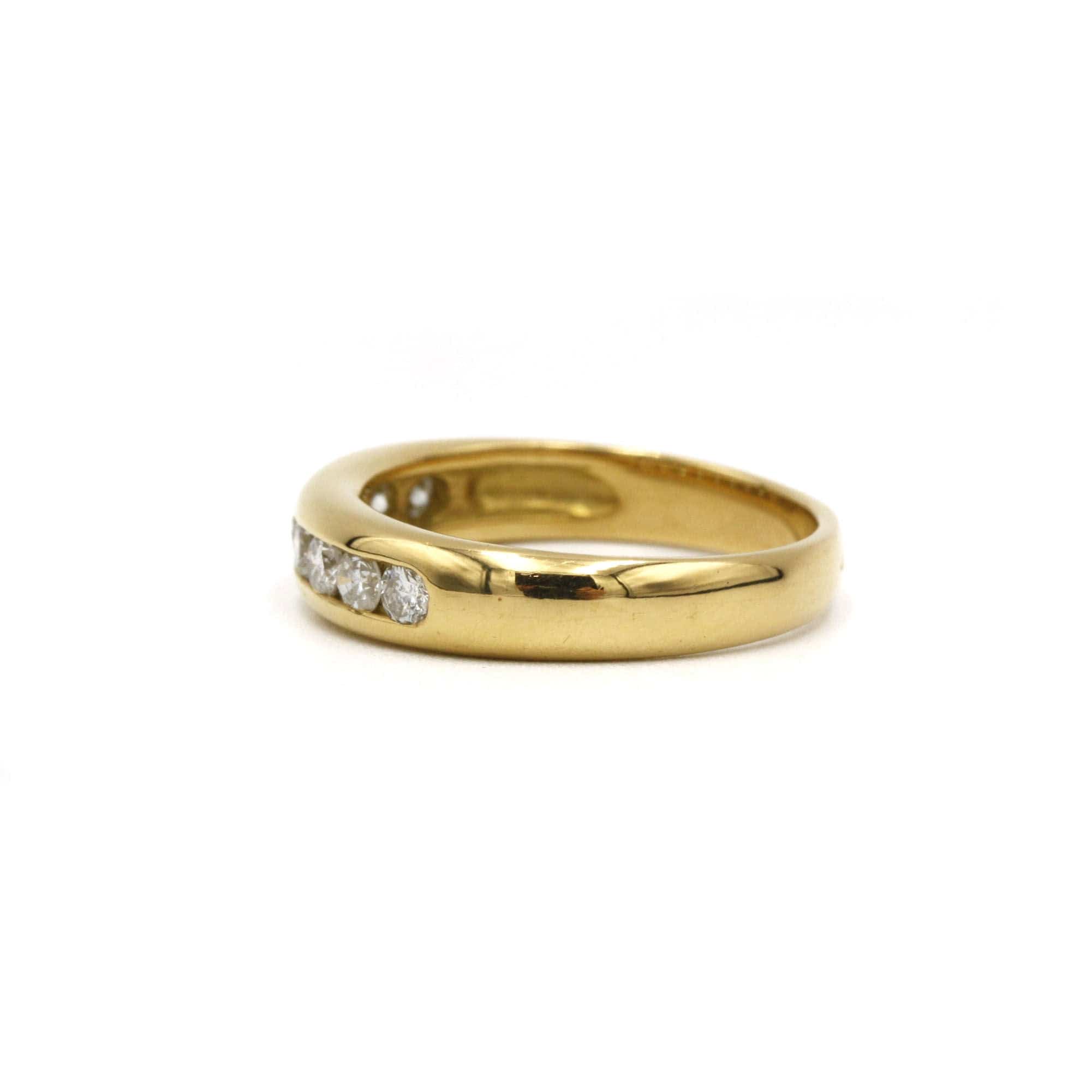 Half-alliance in yellow gold with diamonds - Image 2