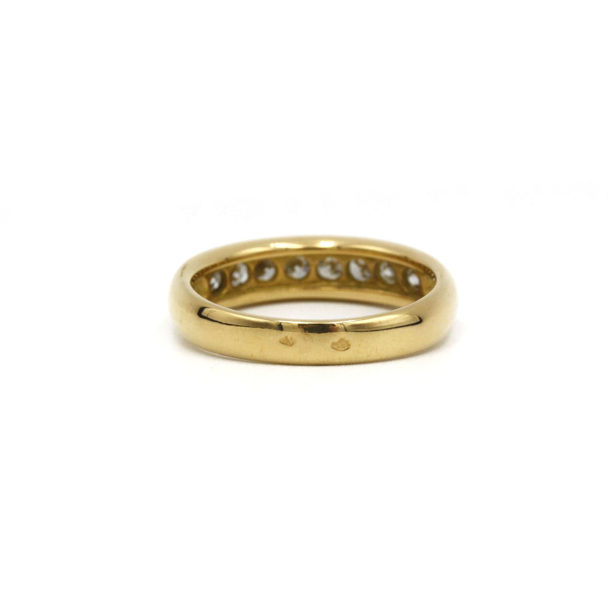 Half-alliance in yellow gold with diamonds - Image 3