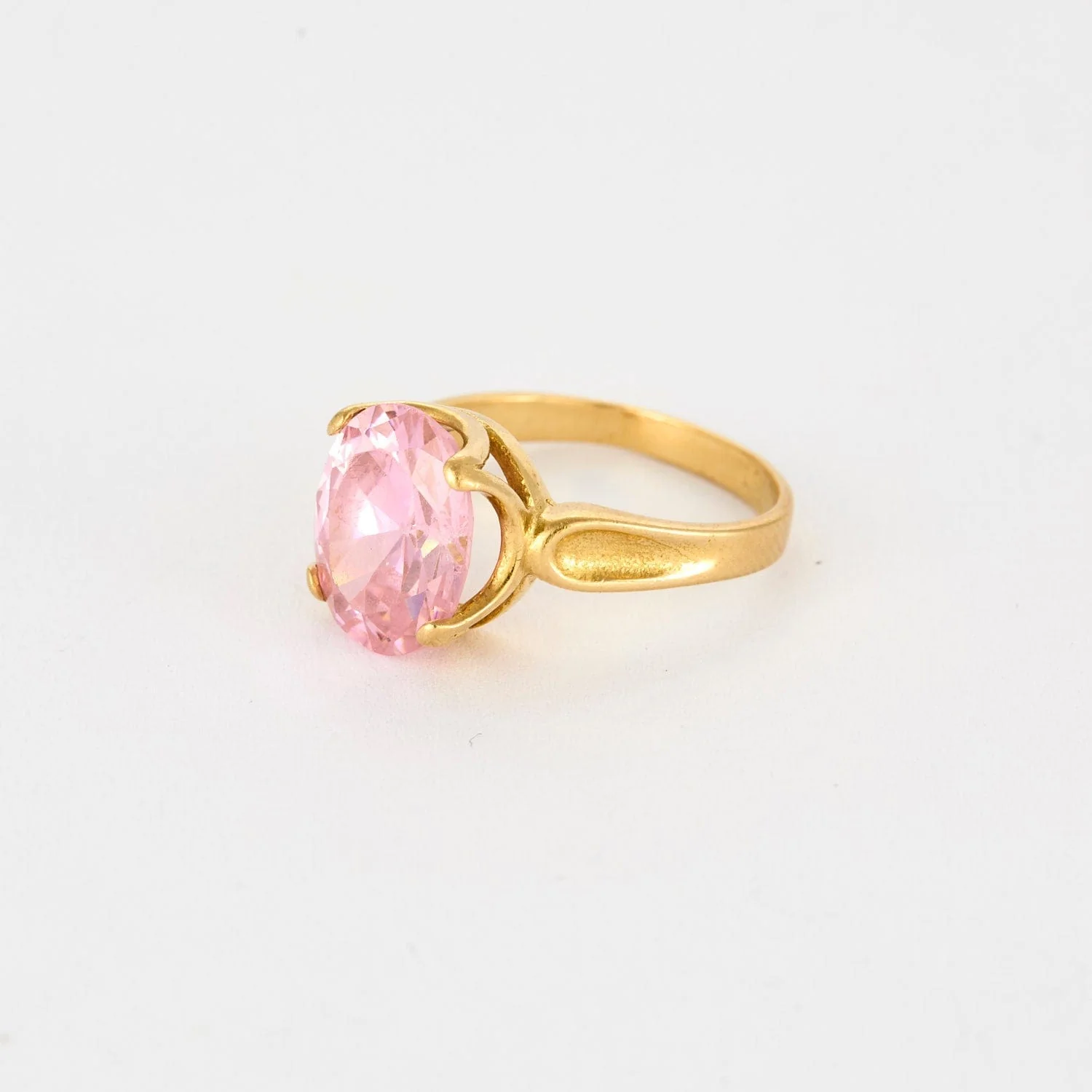 Kunzite yellow gold bangle ring - Image 4