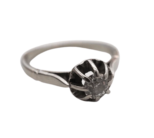 White gold and diamond ring