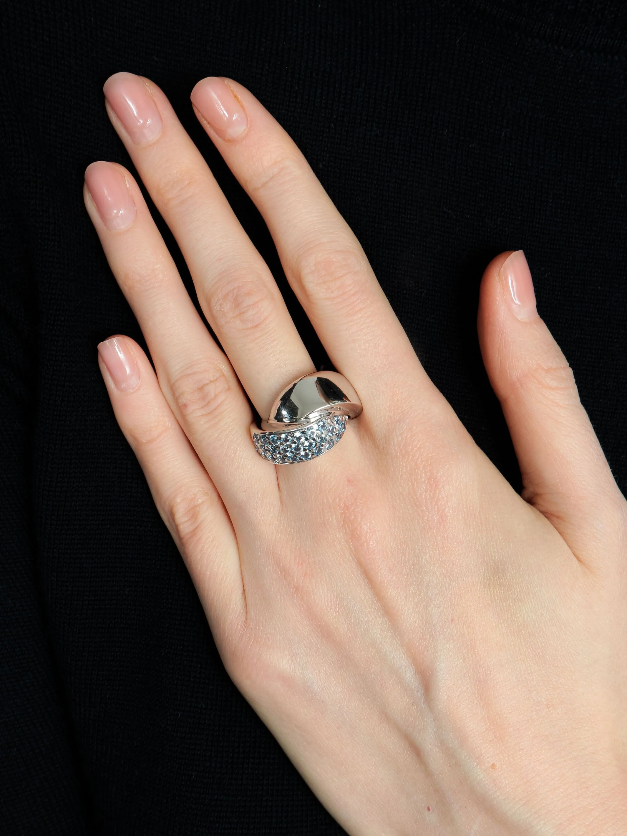 Blue Topaz Pavement Ring - Image 2