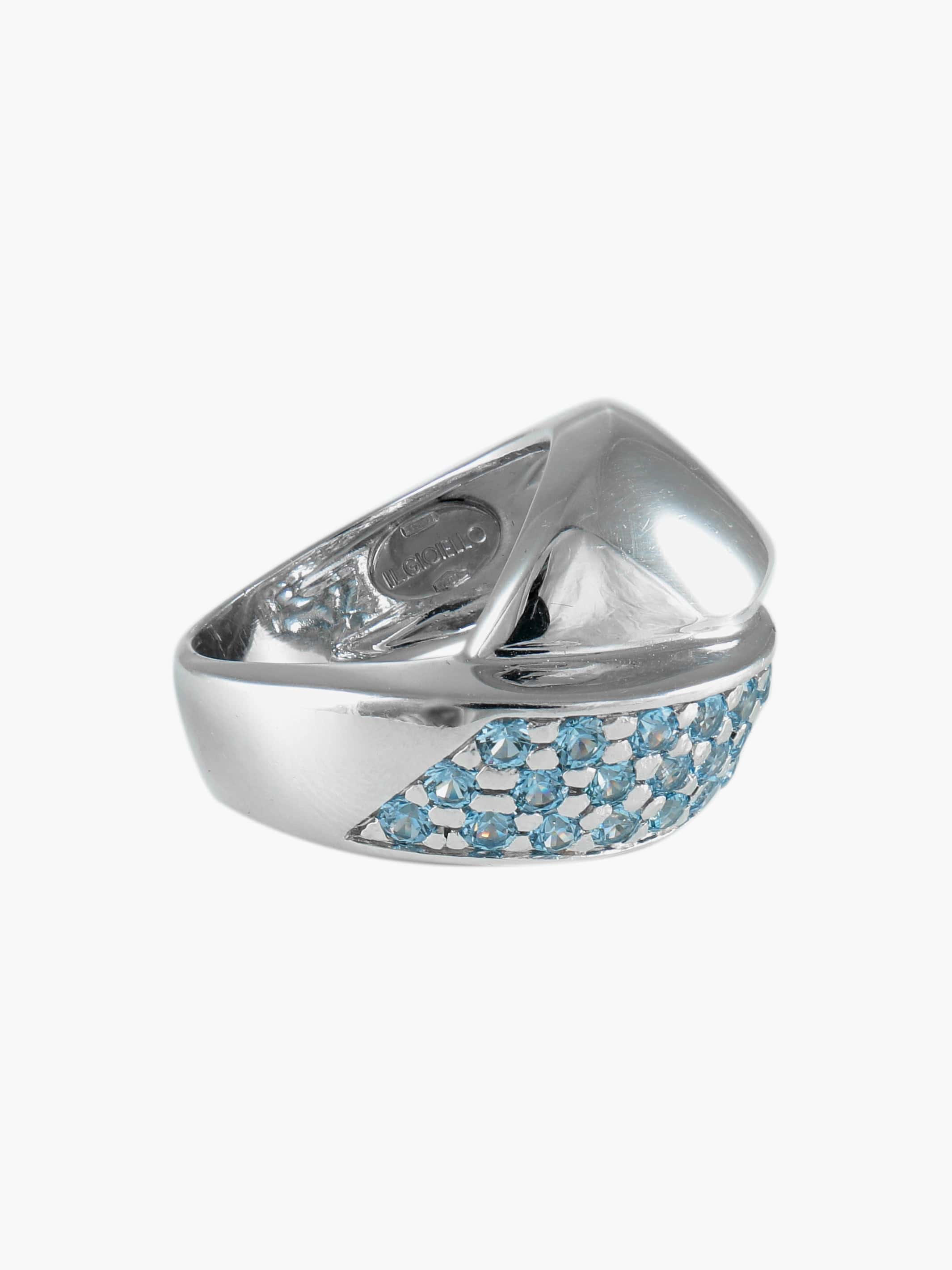 Blue Topaz Pavement Ring - Image 6
