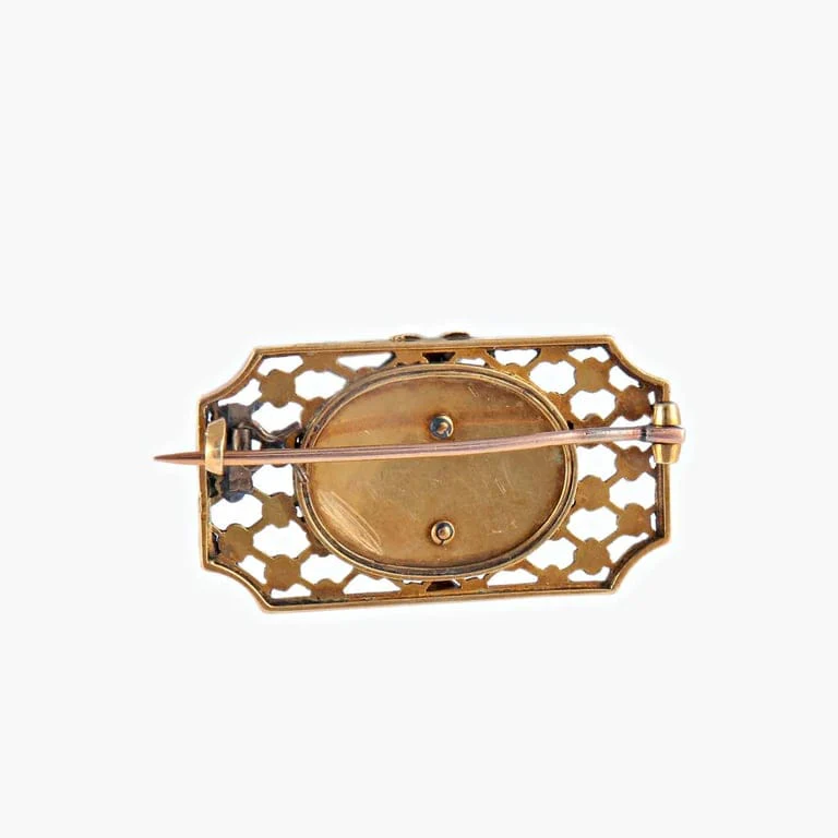 Enameled brooch - Image 3