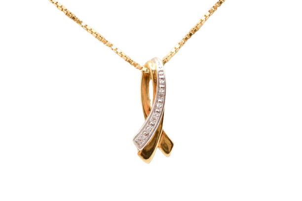 Two-tone ribbon pendant 