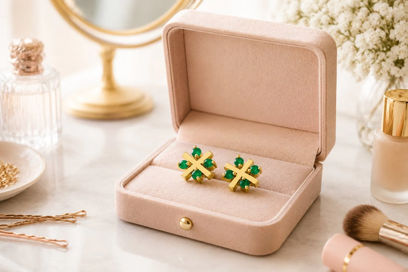 Earrings with emeralds - Image 5