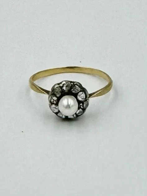 Yellow gold diamond beaded ring - Image 3
