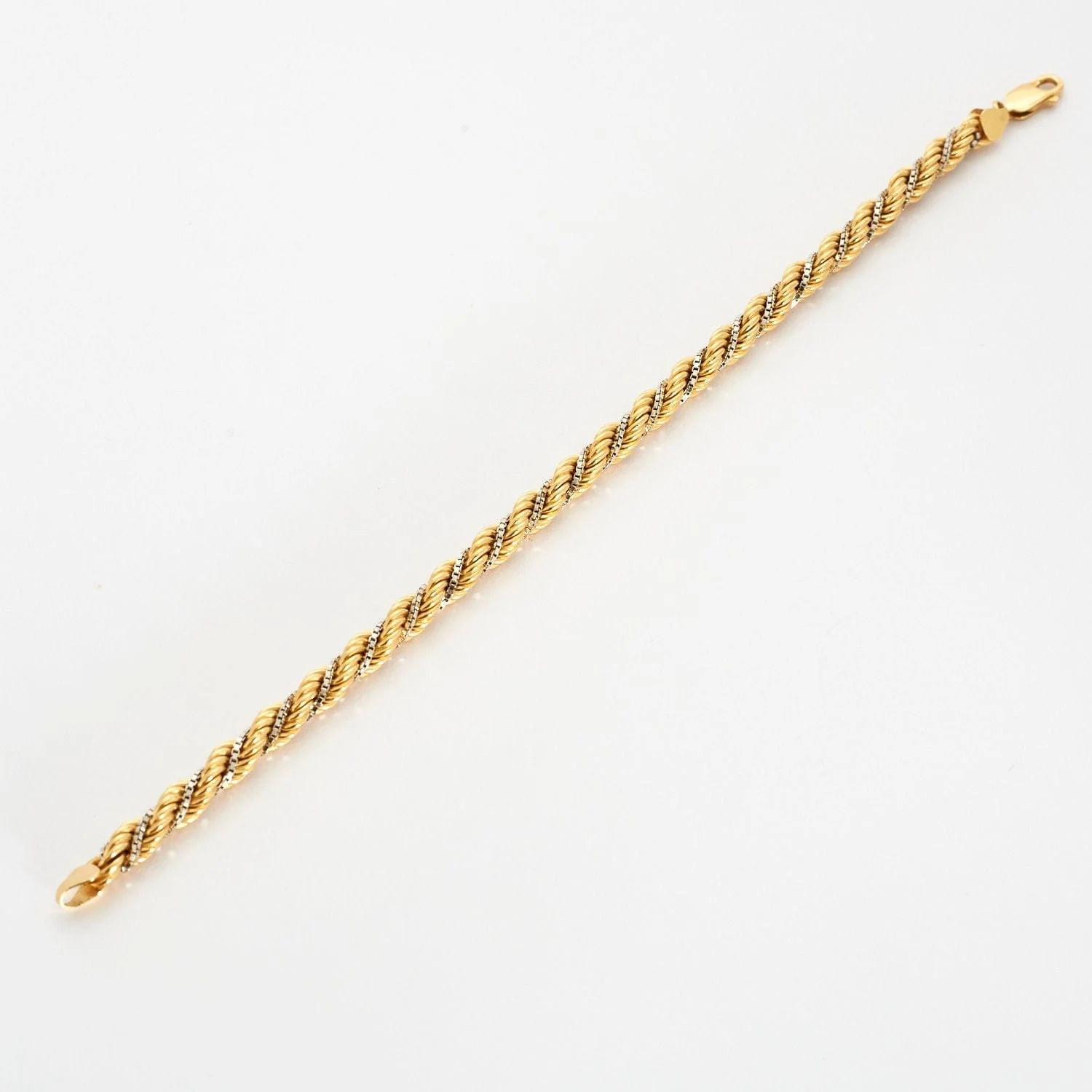 Yellow and white gold alternating link bracelet - Image 6