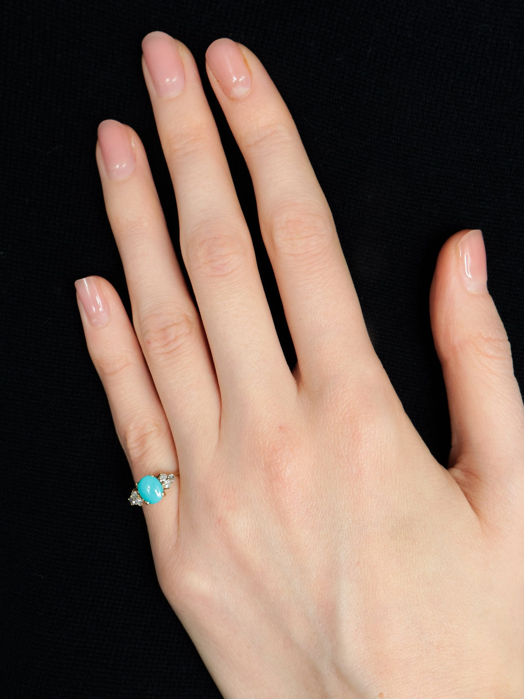 3 Diamond Turquoise Ring - Image 2