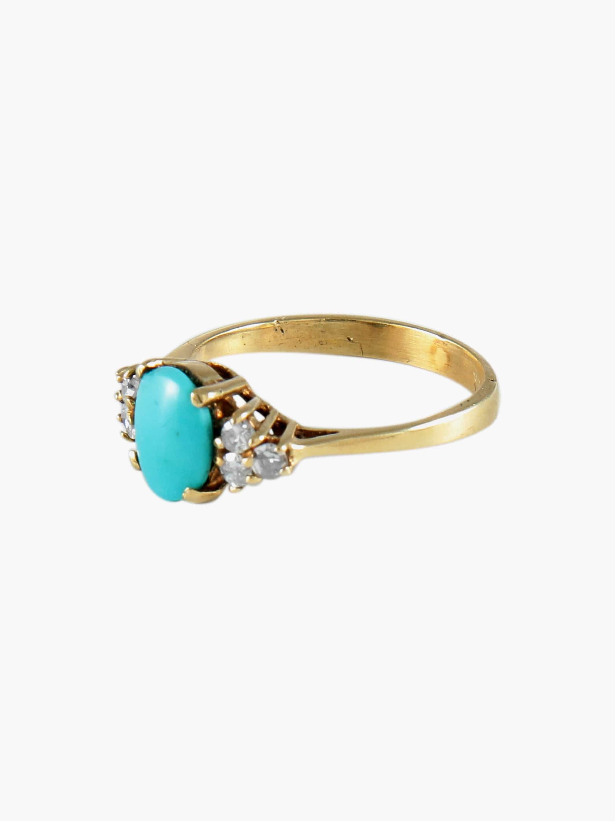 3 Diamond Turquoise Ring - Image 3