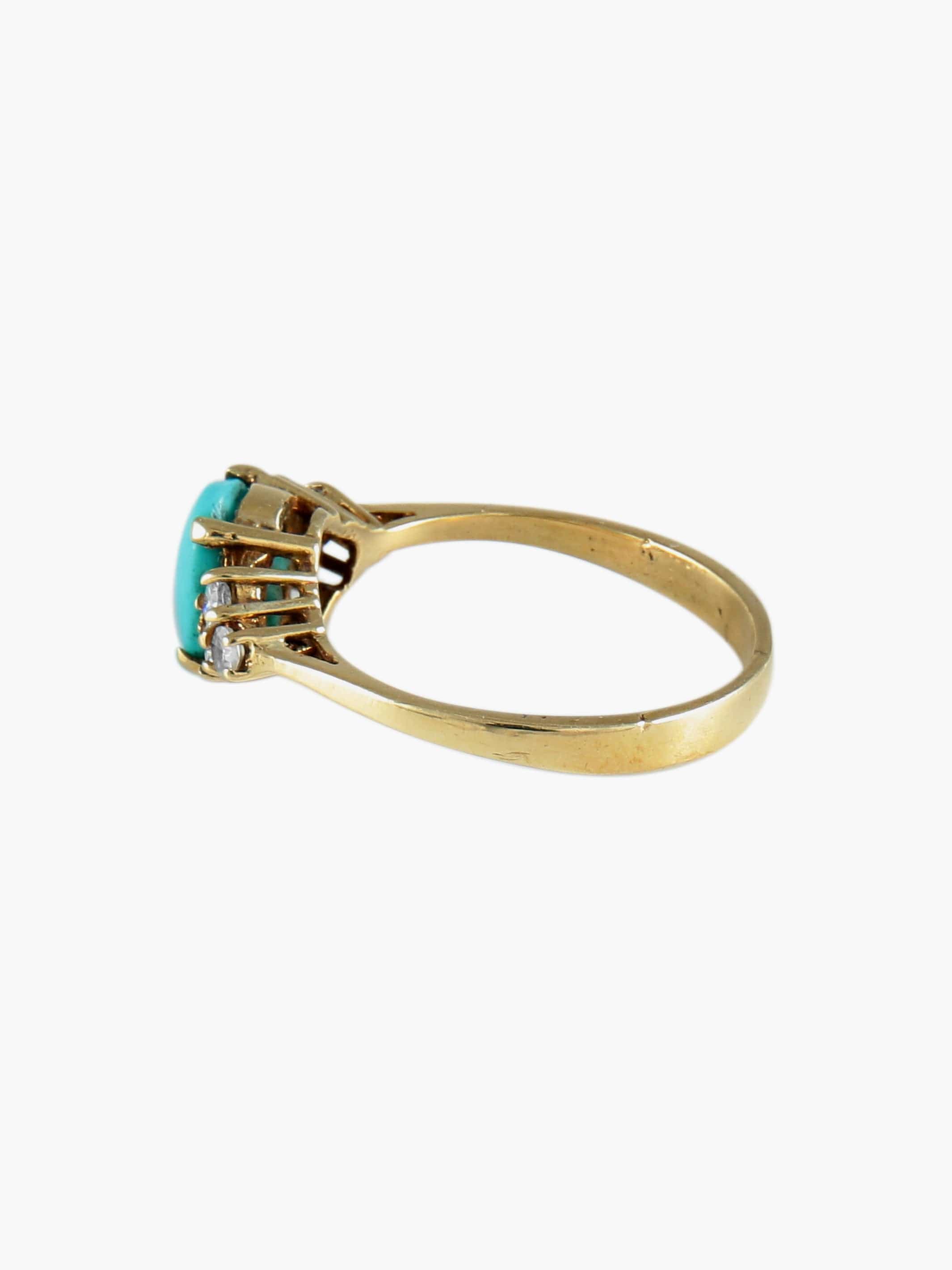 3 Diamond Turquoise Ring - Image 4
