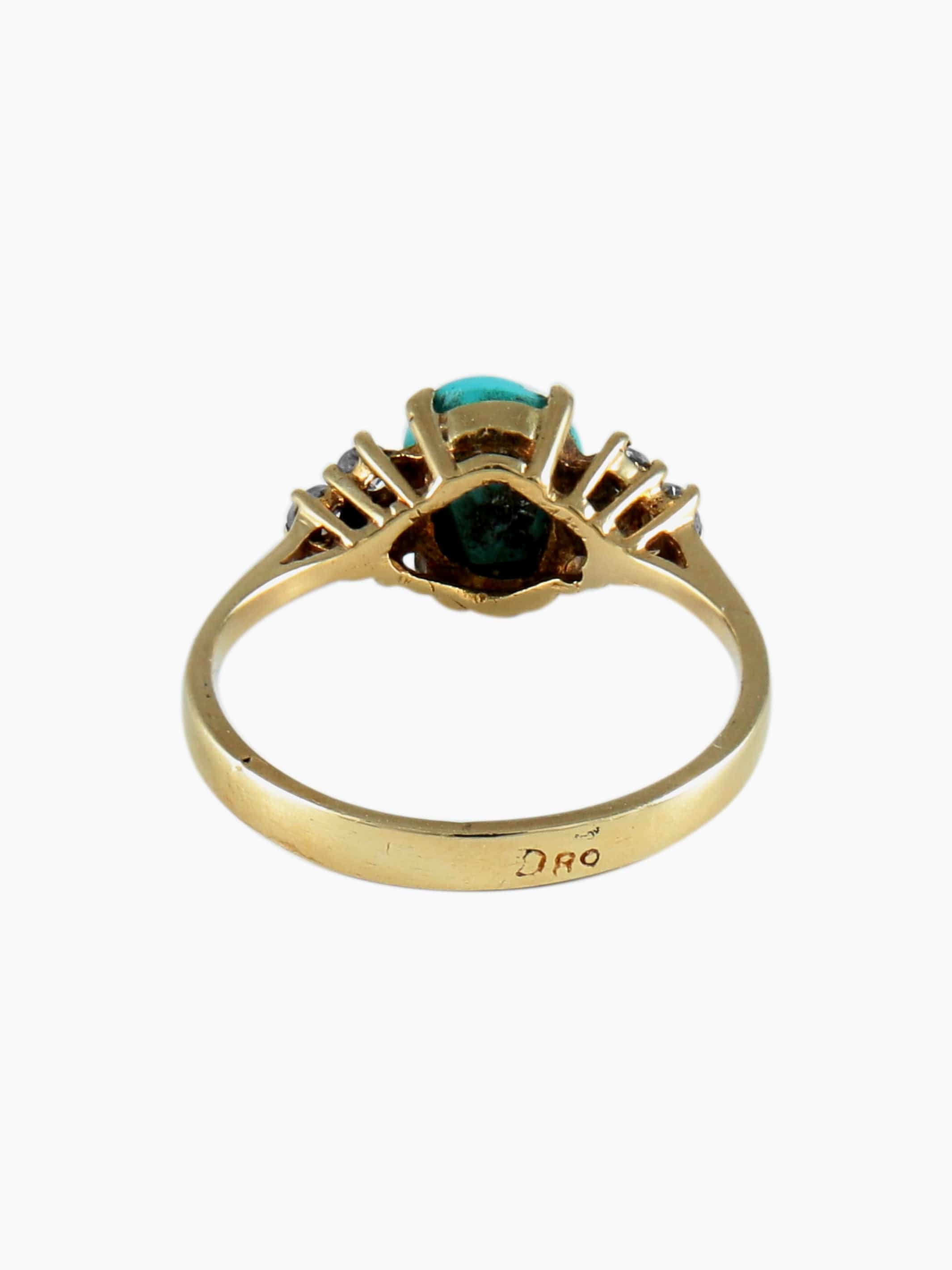 3 Diamond Turquoise Ring - Image 5