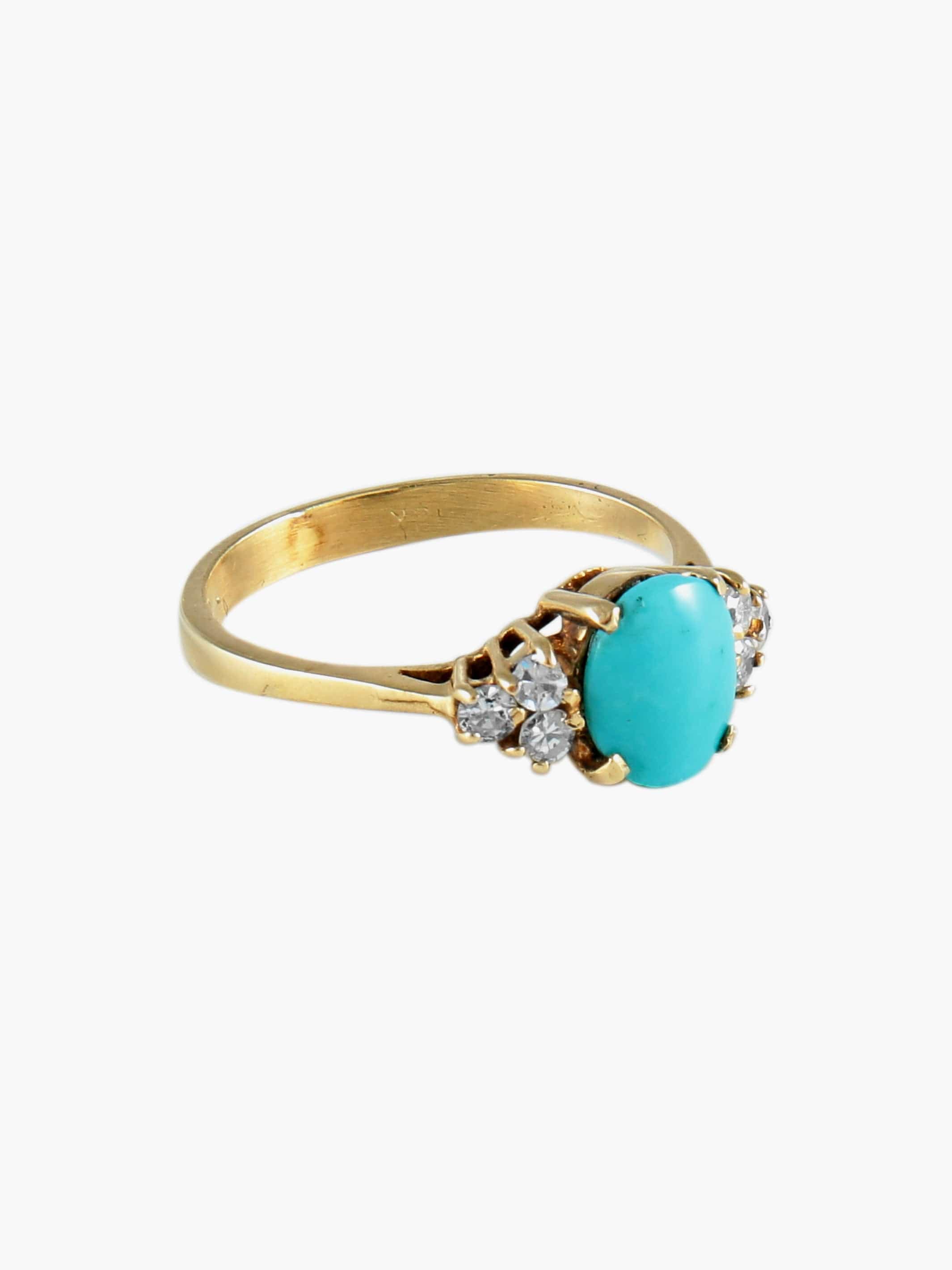 3 Diamond Turquoise Ring - Image 7