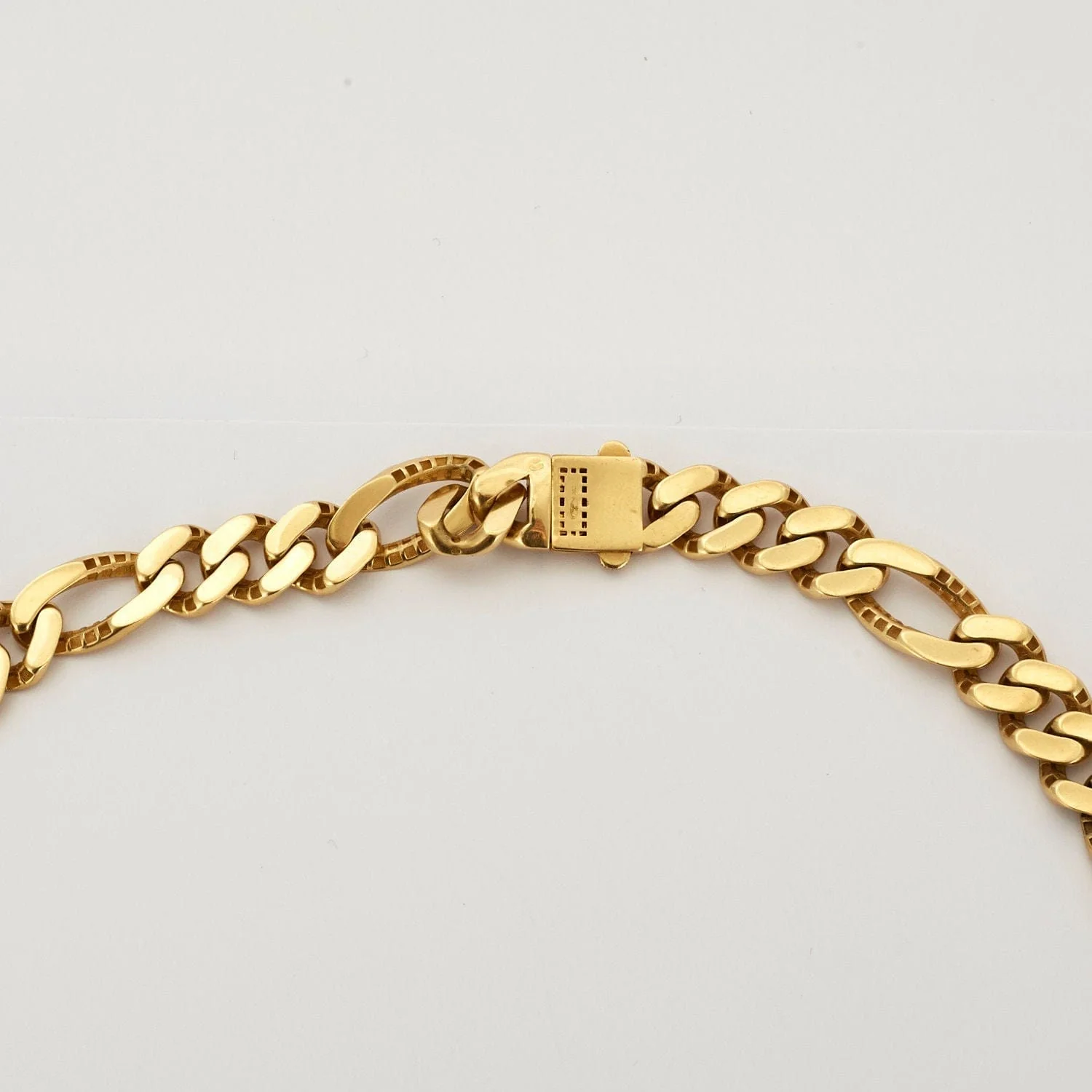 Yellow gold alternating curb chain necklace 3+1 - Image 3