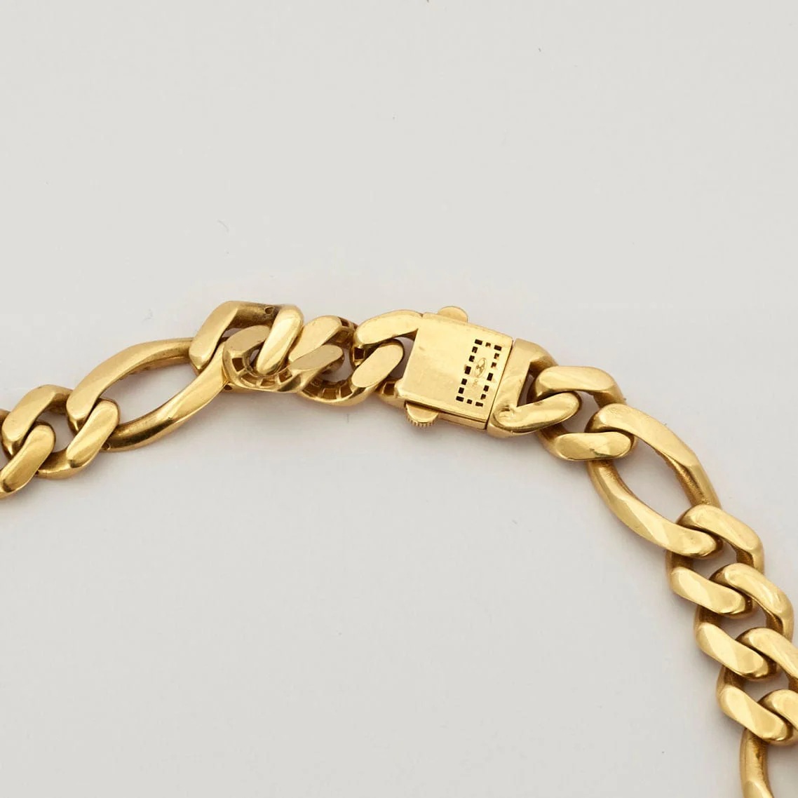 Yellow gold alternating curb chain necklace 3+1 - Image 4