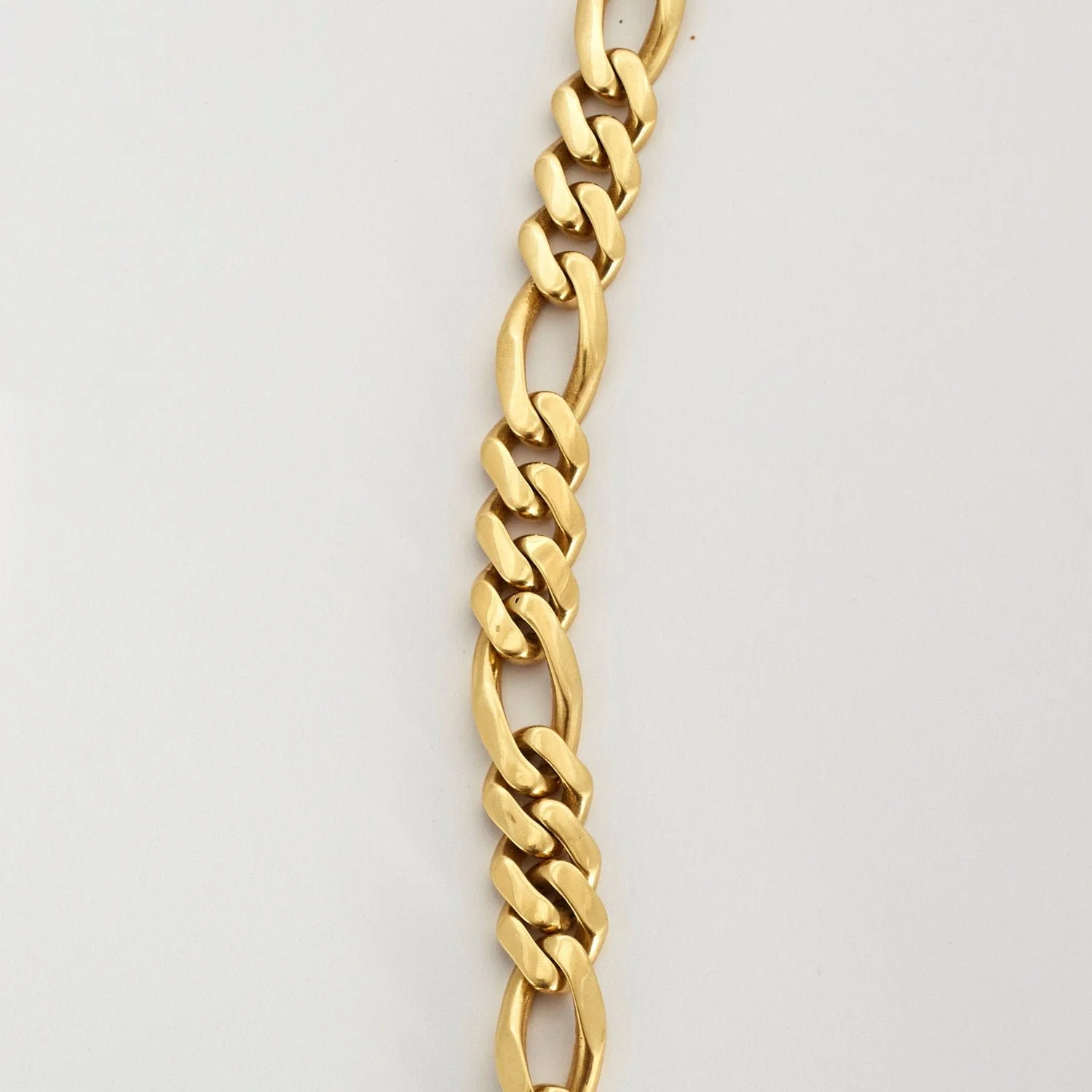 Yellow gold alternating curb chain necklace 3+1 - Image 7