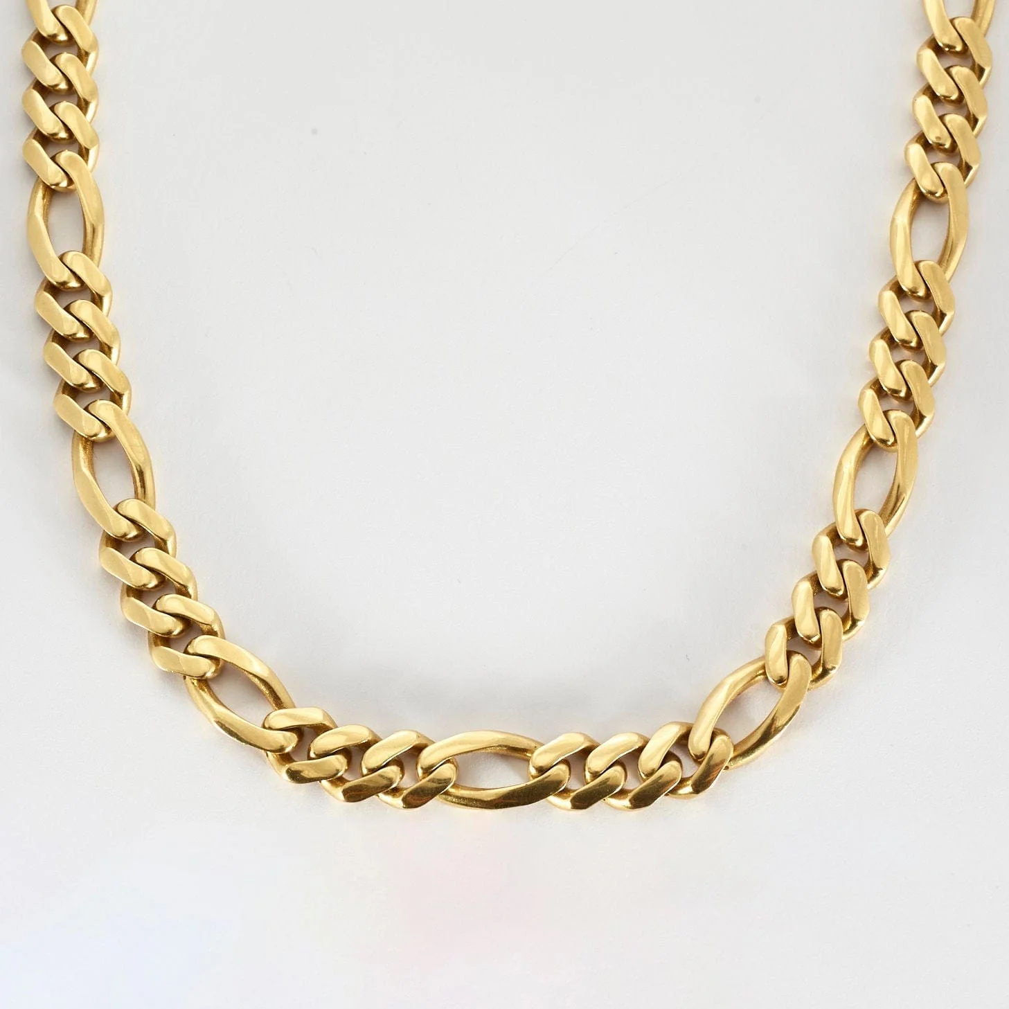 Yellow gold alternating curb chain necklace 3+1 - Image 9