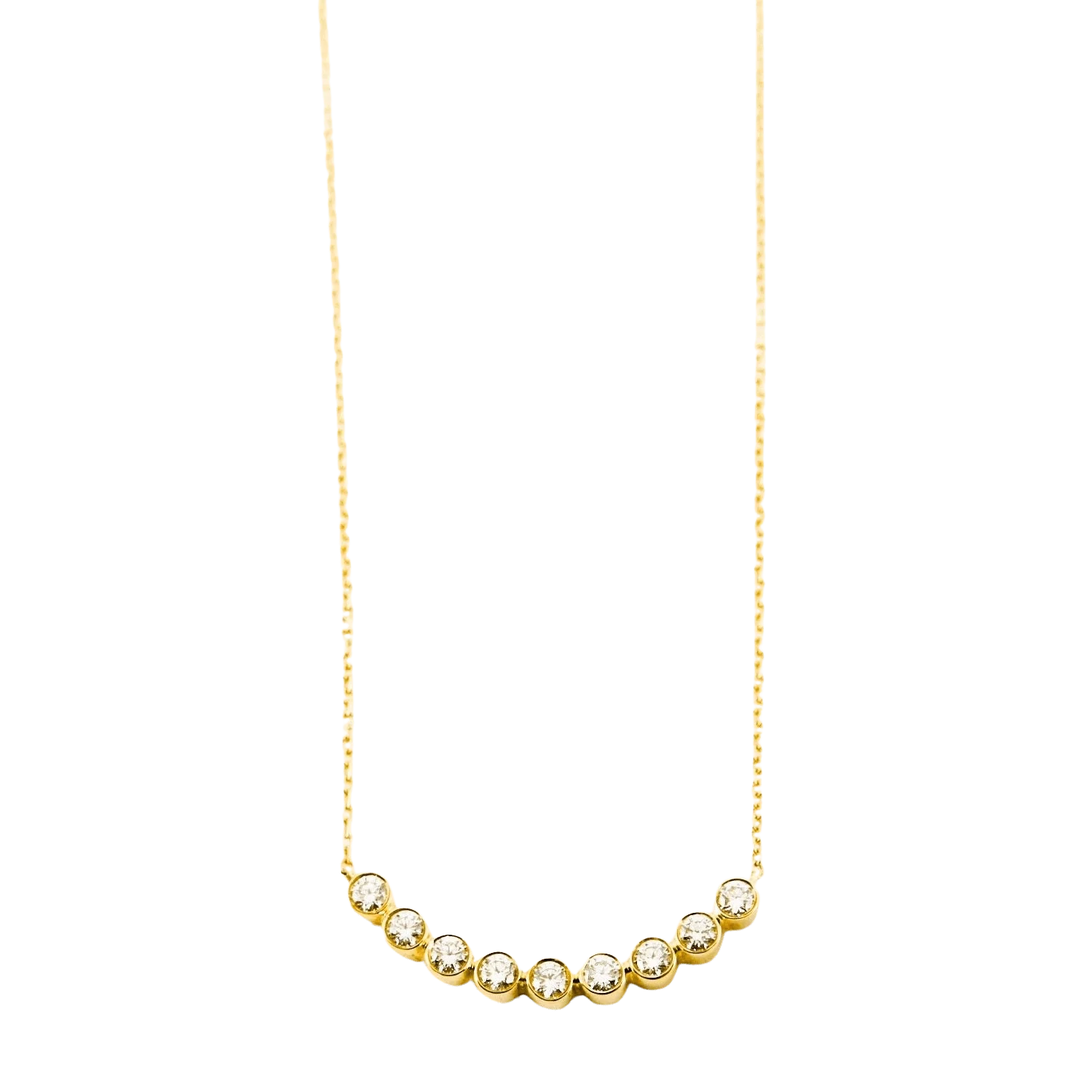 Yellow gold diamond necklace
