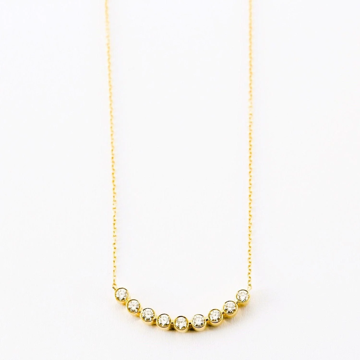 Yellow gold diamond necklace - Image 2