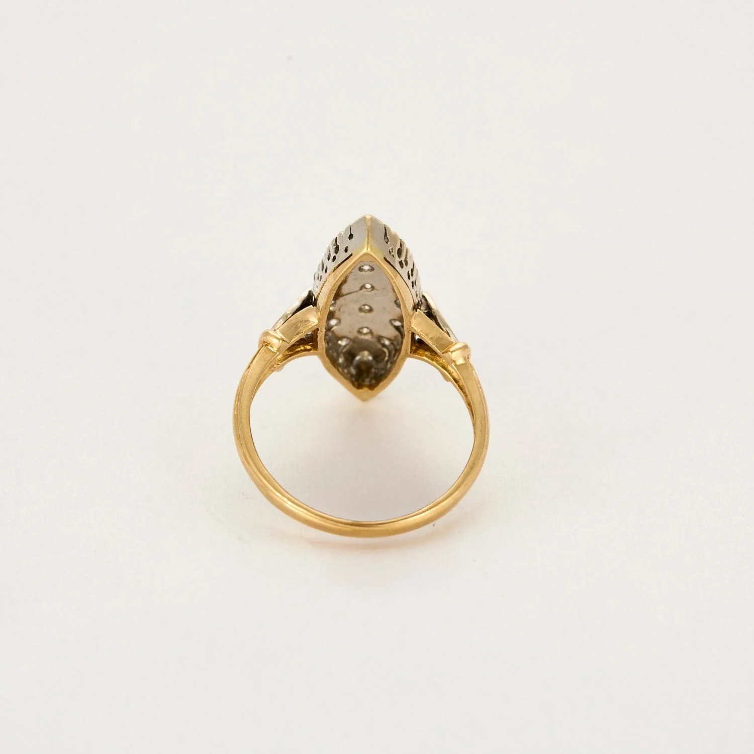 Marquise Royale ring in yellow gold, white gold and diamonds - Image 5