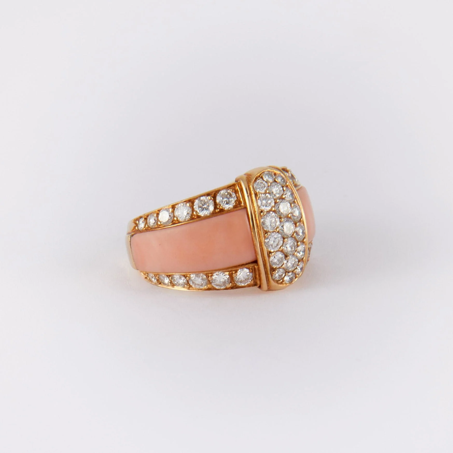 Van Cleef & Arpels - Vintage Pink Jade Diamond Ring - Image 4