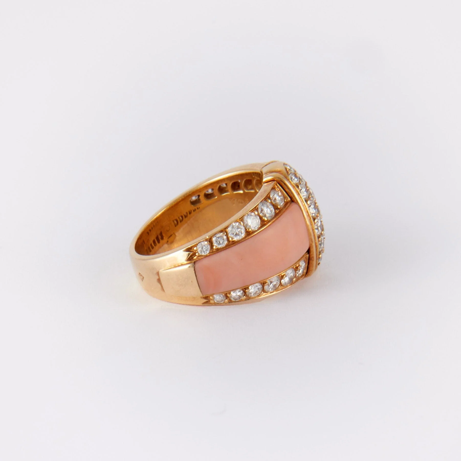 Van Cleef & Arpels - Vintage Pink Jade Diamond Ring - Image 5