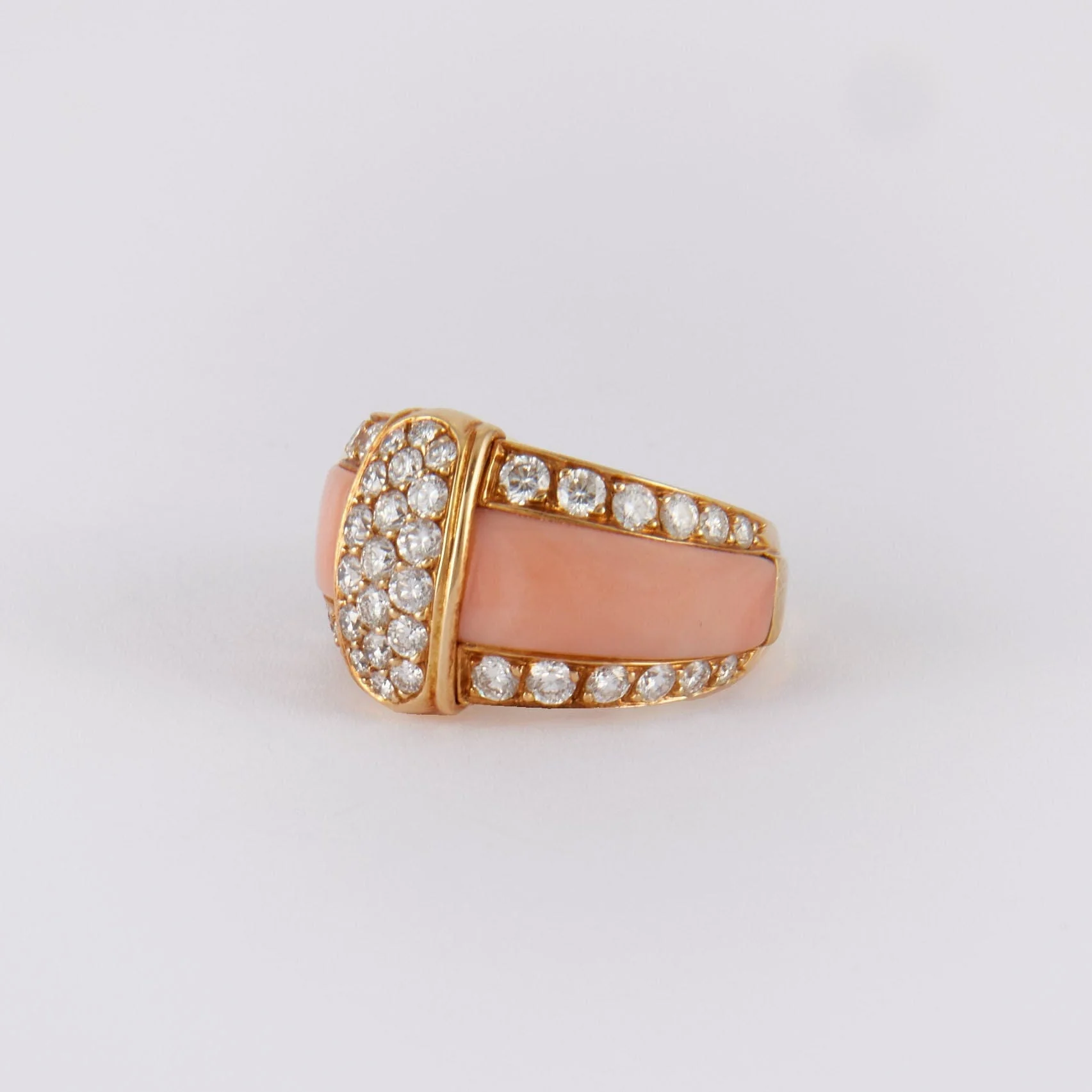 Van Cleef & Arpels - Vintage Pink Jade Diamond Ring - Image 7