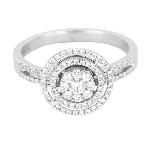 Ring Solitaire Illusion white gold 
