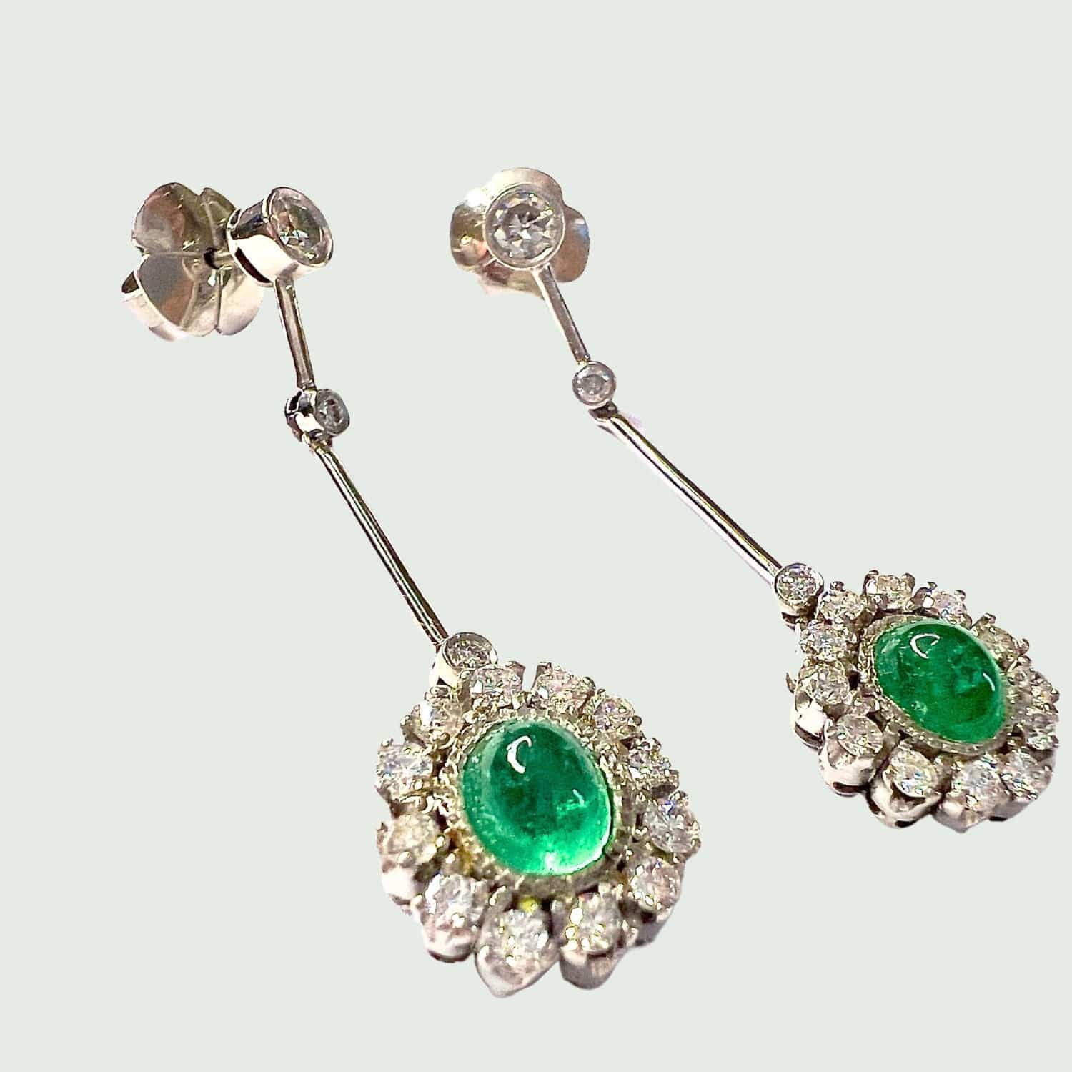 EMERALD DIAMOND EARRINGS - Image 2