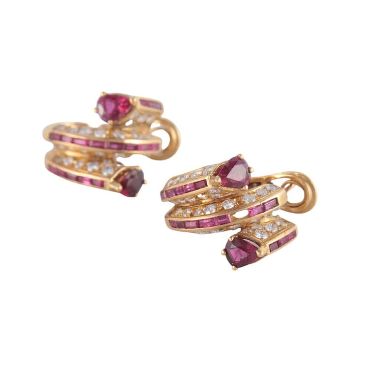 Ruby diamond earrings
