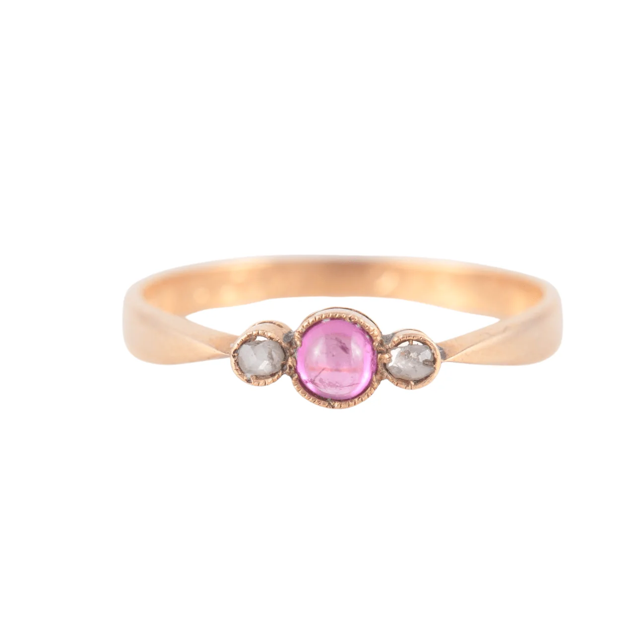 Rose gold, ruby, diamond ring