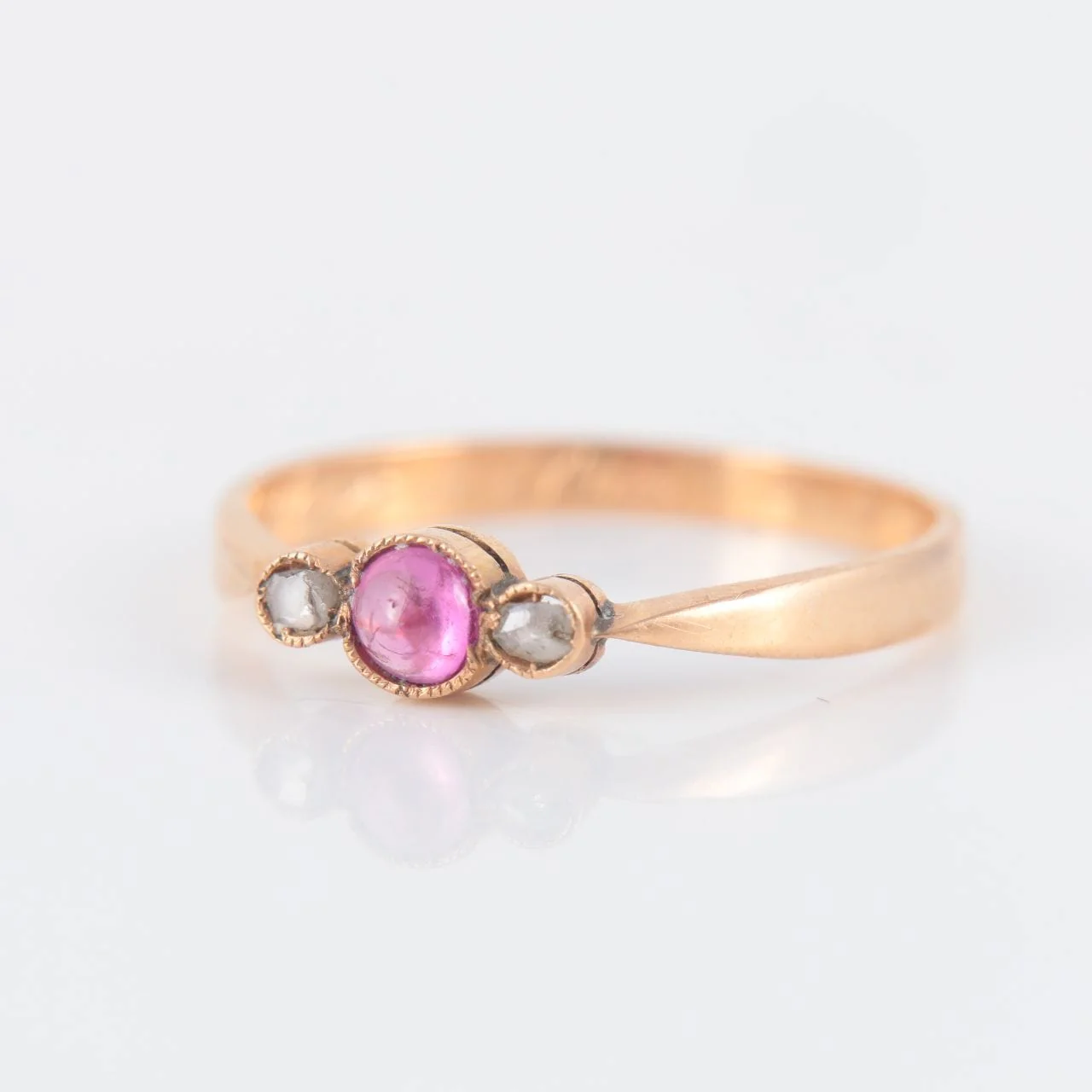 Rose gold, ruby, diamond ring - Image 4