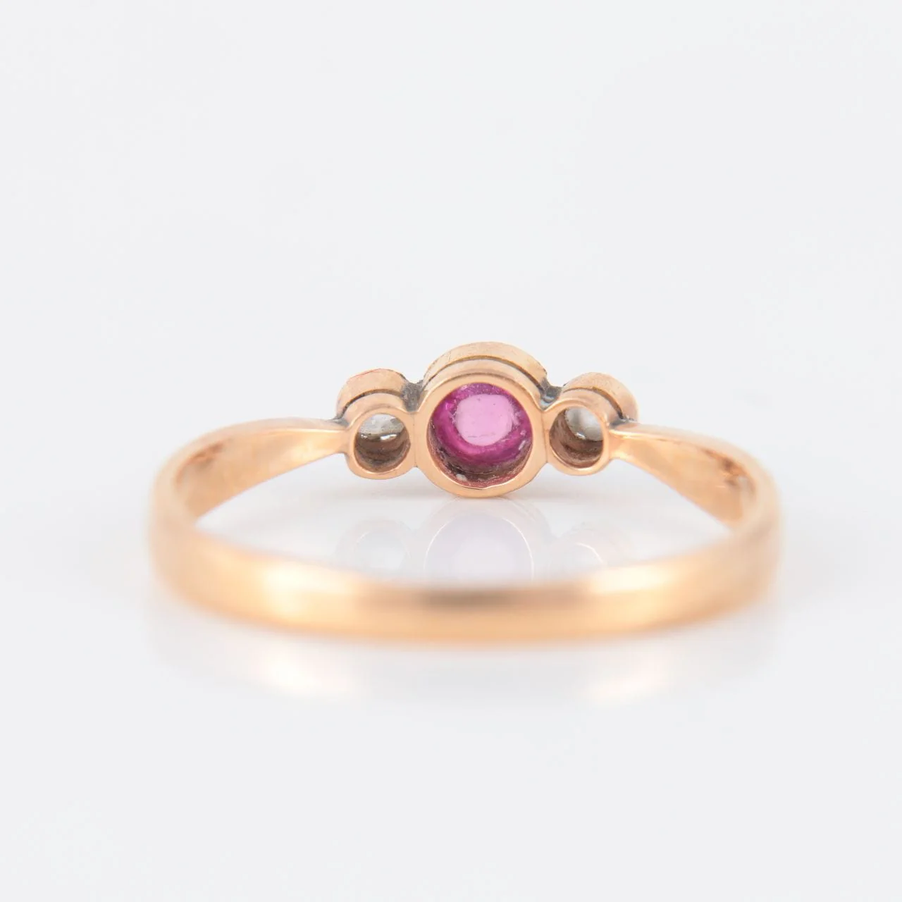 Rose gold, ruby, diamond ring - Image 5