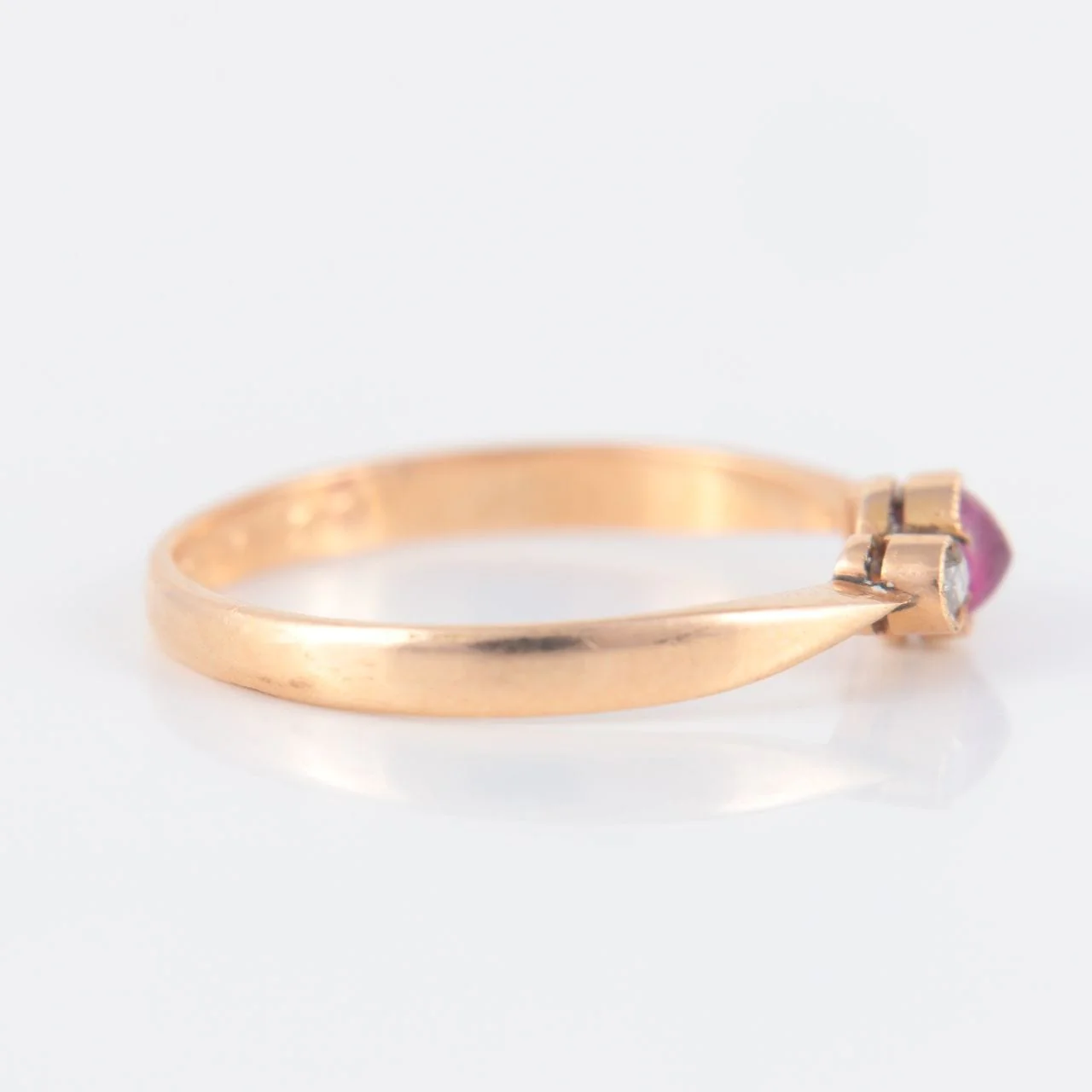 Rose gold, ruby, diamond ring - Image 7