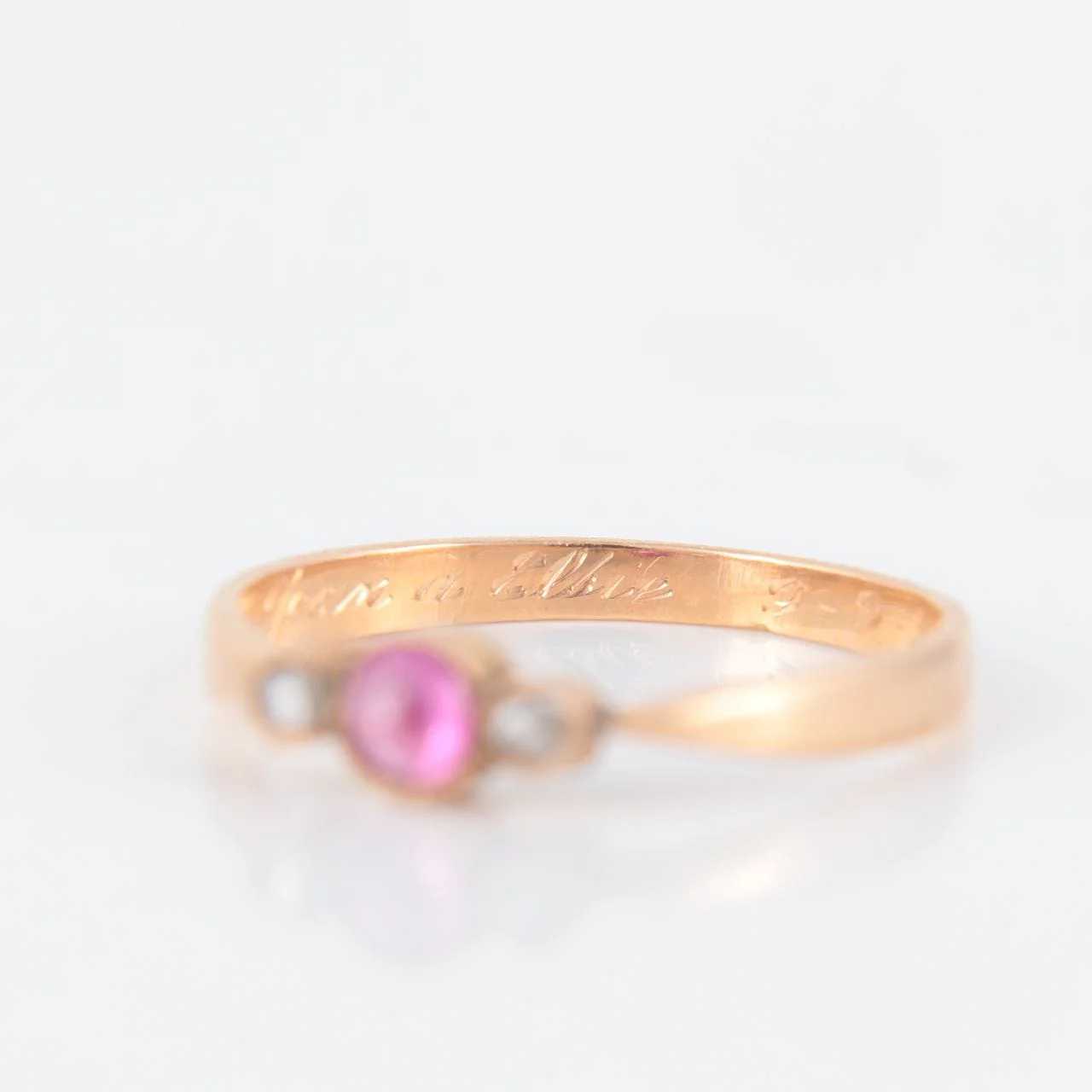 Rose gold, ruby, diamond ring - Image 9