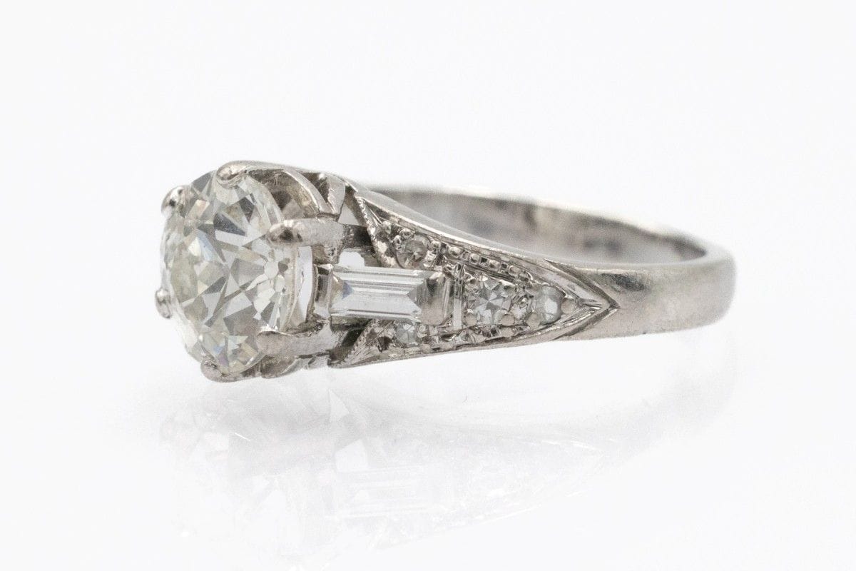 Antique ring in white gold and old-cut diamonds  - Image 8