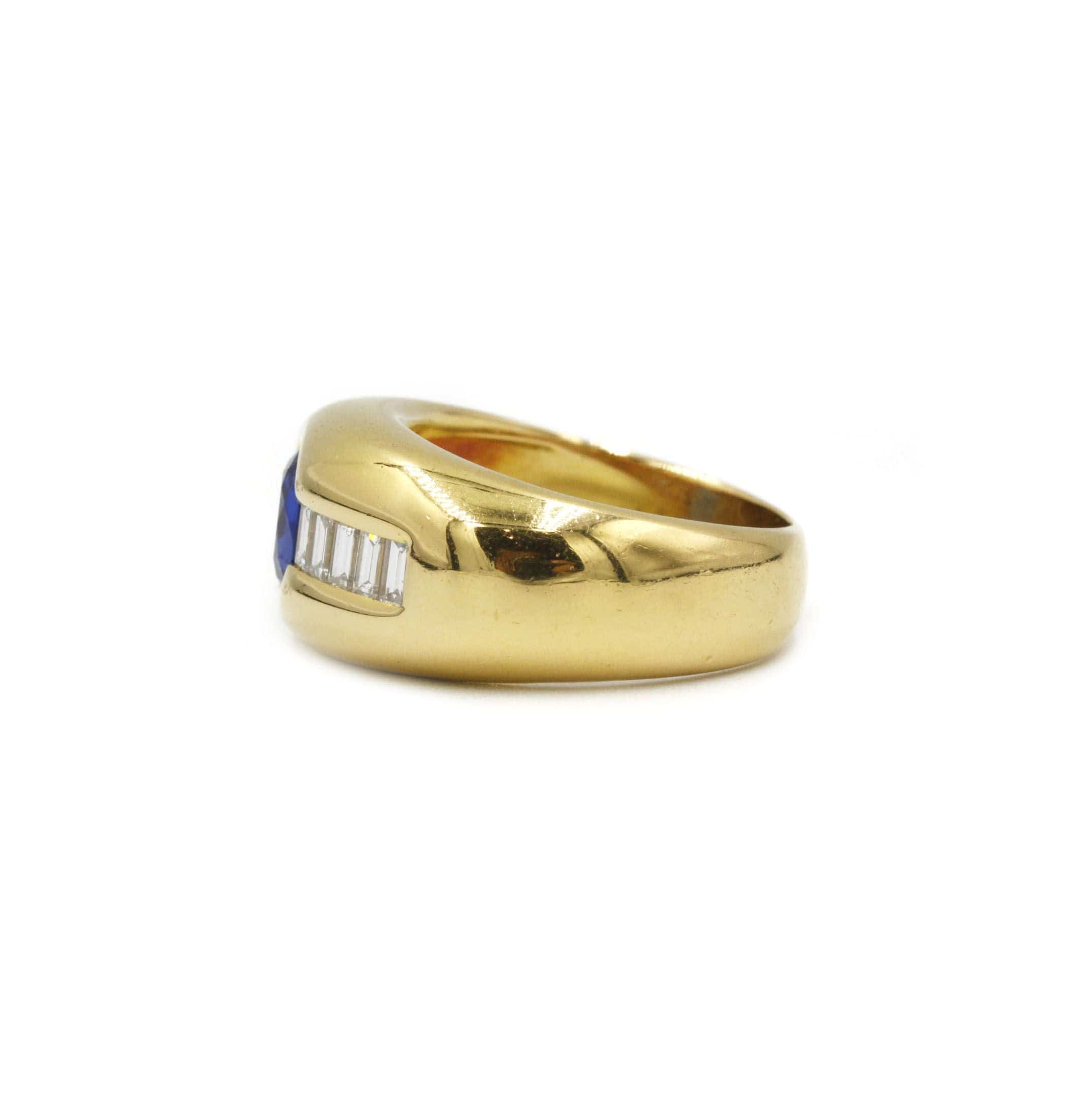 Gold, diamonds & sapphire ring - Image 2
