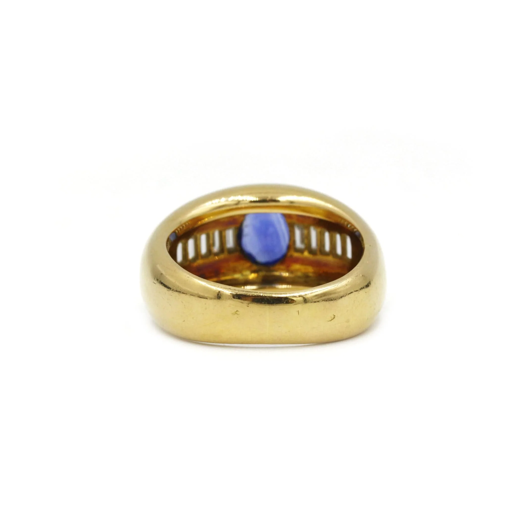 Gold, diamonds & sapphire ring - Image 3