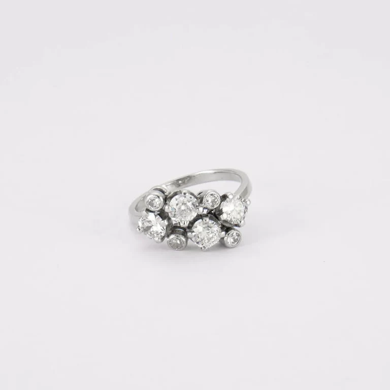 White gold ring, diamonds - Image 4