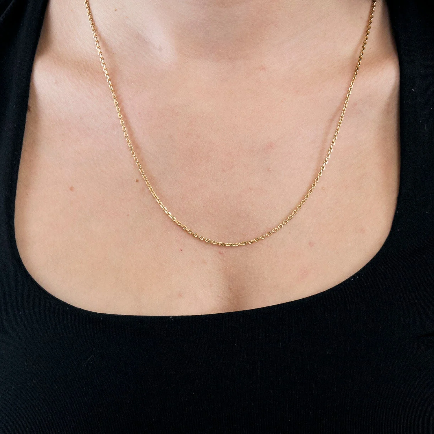 Jaseron yellow gold chain with forced mesh - Image 5