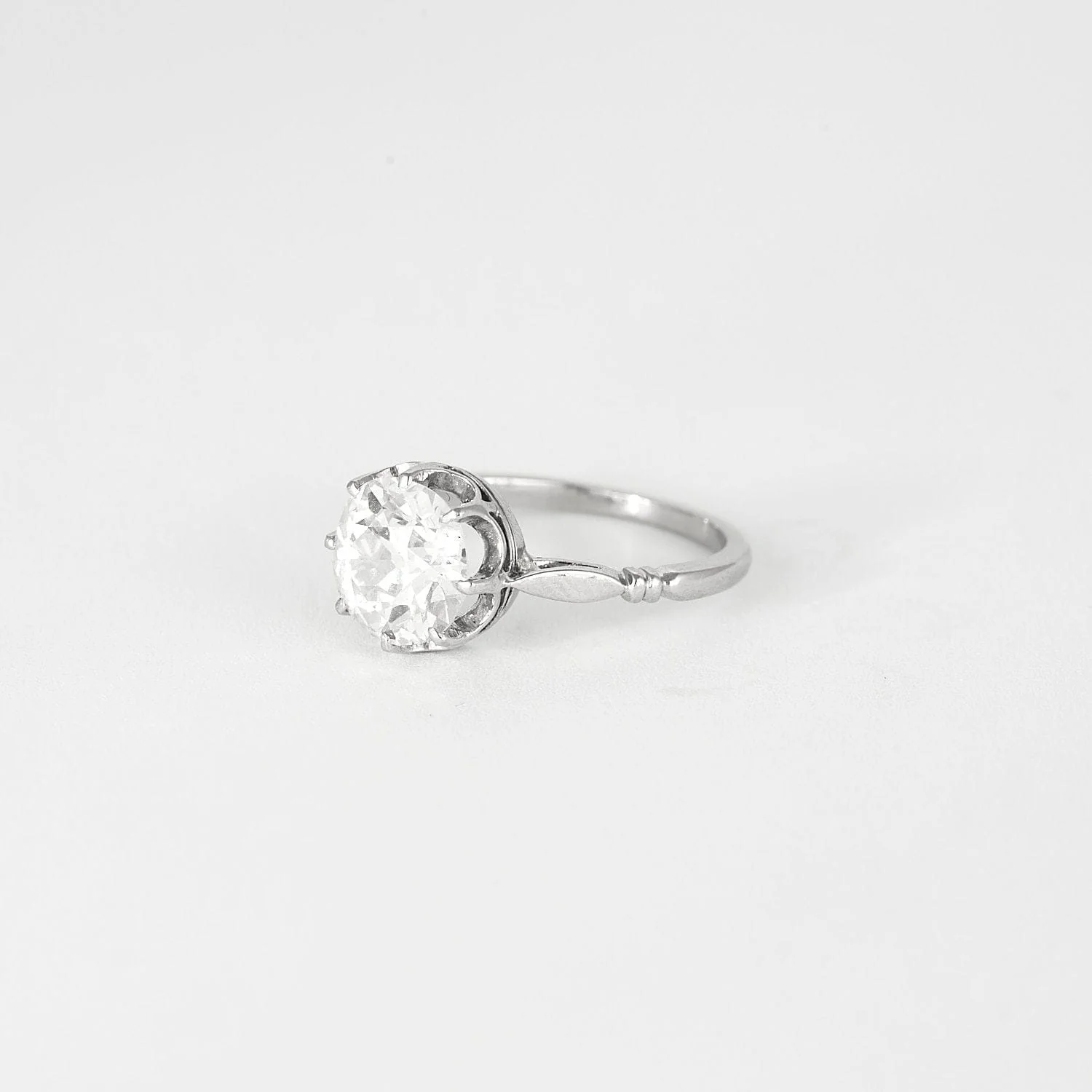 Solitaire ring Art Deco platinum 2ct diamond - Image 2