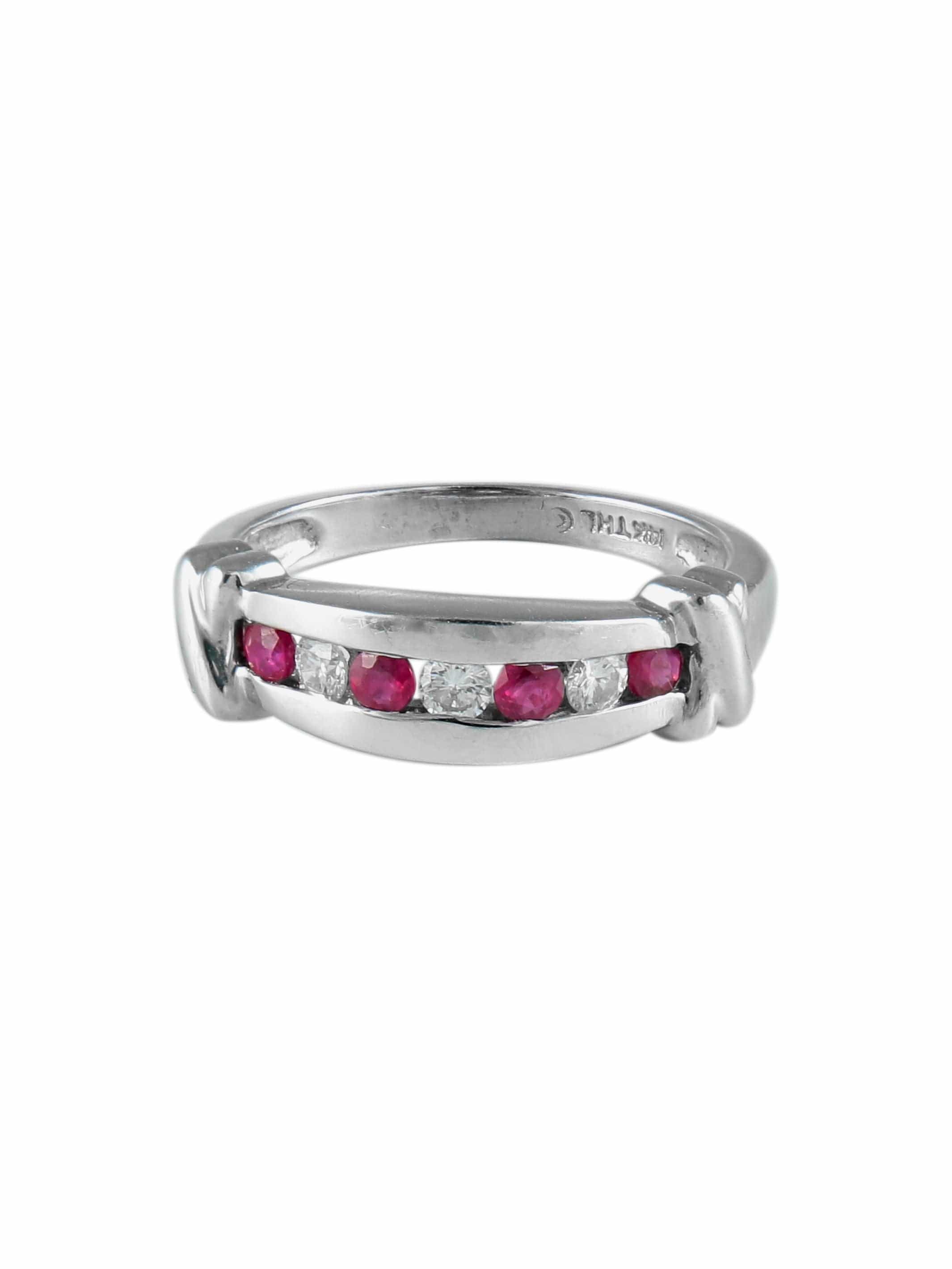 Ruby Diamond Barrette Ring
