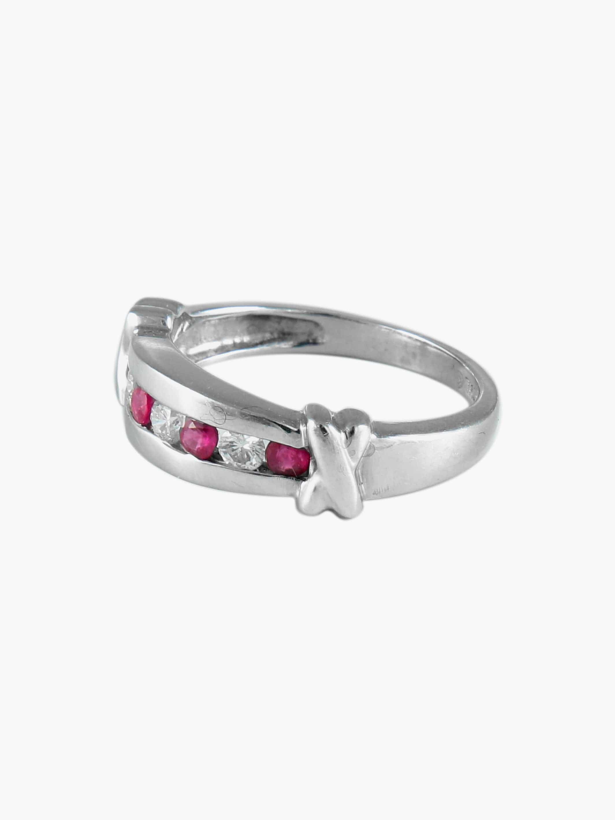 Ruby Diamond Barrette Ring - Image 3
