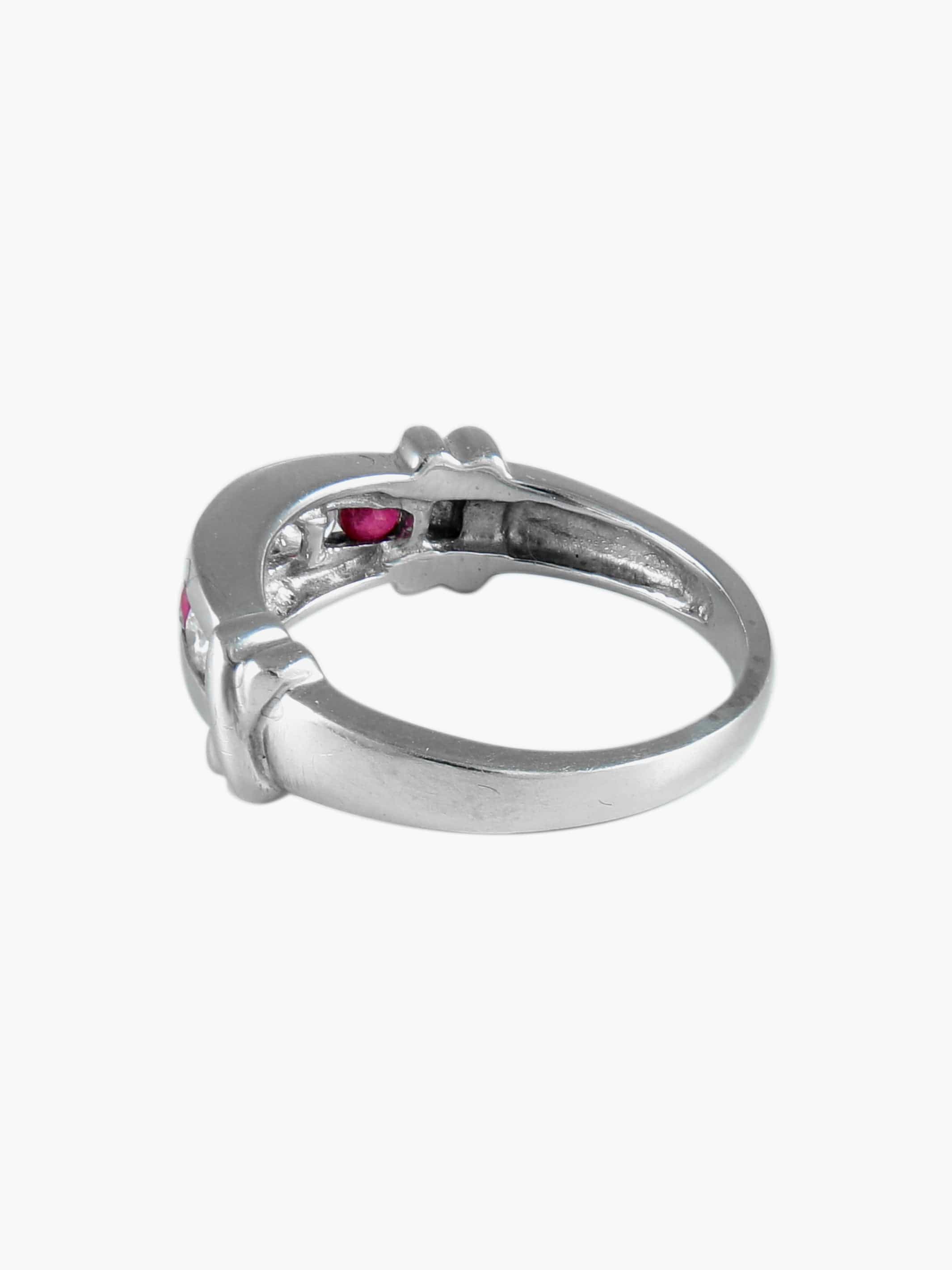 Ruby Diamond Barrette Ring - Image 4