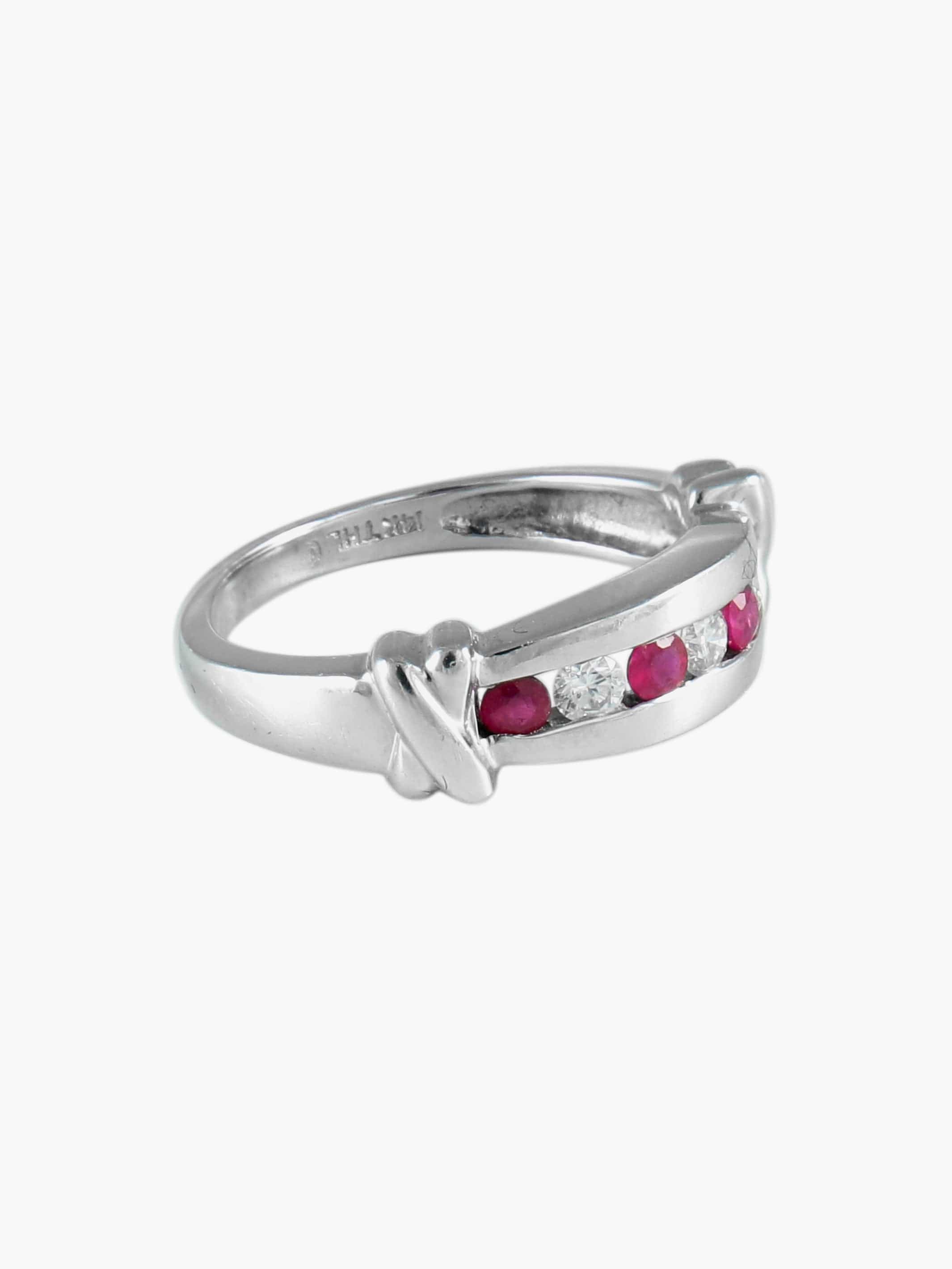 Ruby Diamond Barrette Ring - Image 7